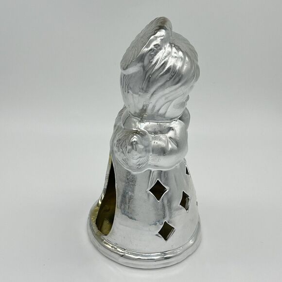 Vintage Praying Angel Candle Holder 6.5” Figurines Set of 2 Gold & Silver Tone - Picture 10 of 16